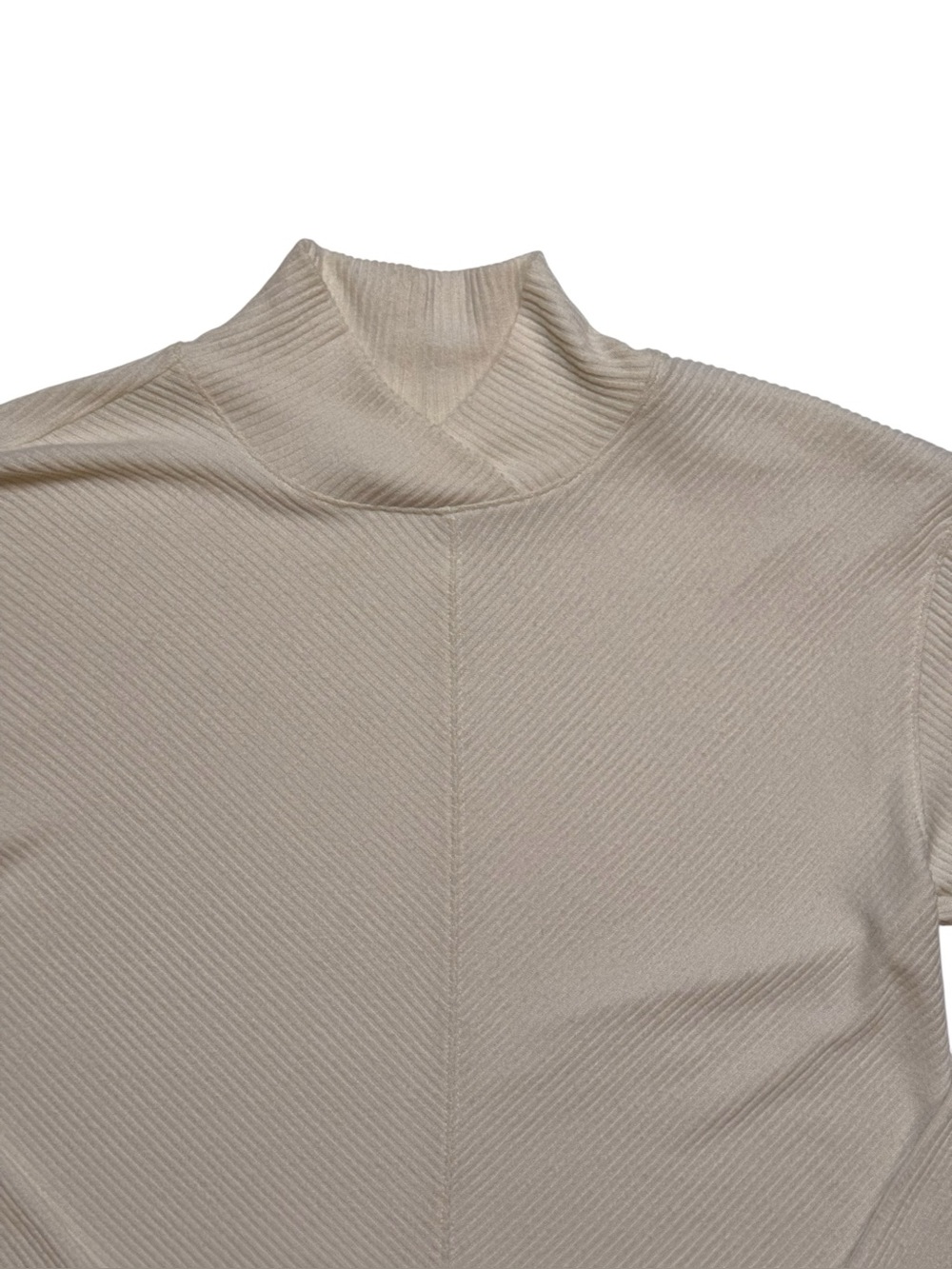 Haven Well Within White Minimalist Capsule Sweater Knit Crossover Mockneck Large